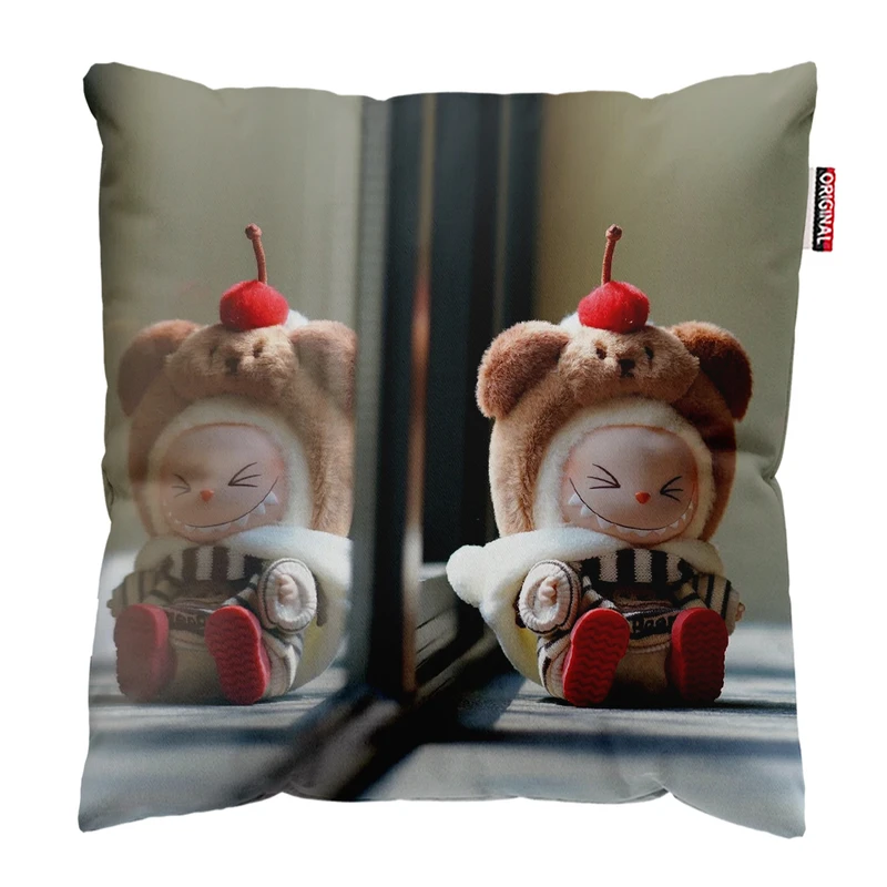 کوسن پاد آفرین مدل عروسک لبوبو کد PK301902 سایز 30*30 سانتی متر