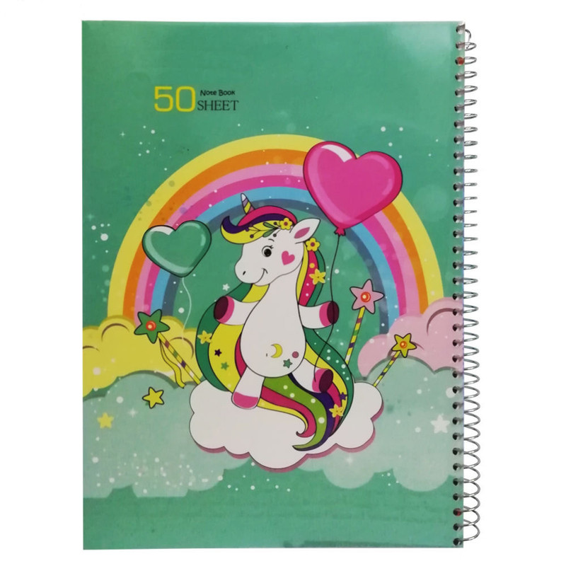  دفتر مشق 50 برگ طرح یونیکورن و بادکنک کد 87