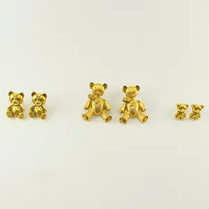 گوشواره زنانه طرح خرسی مجموعه 3 عددی