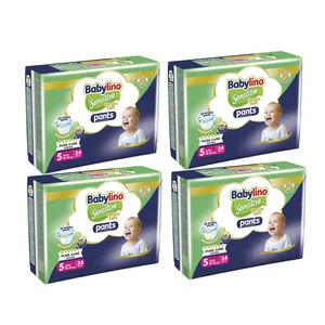پوشک شورتی بچه بیبی لینو مدل سنسیتیو کد 5 مجموعه چهار عددی بسته 34 عددی