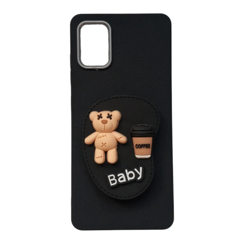 کاور طرح چرم مدل پاپ سوکت دار مناسب برای گوشی موبایل سامسونگ Galaxy A51