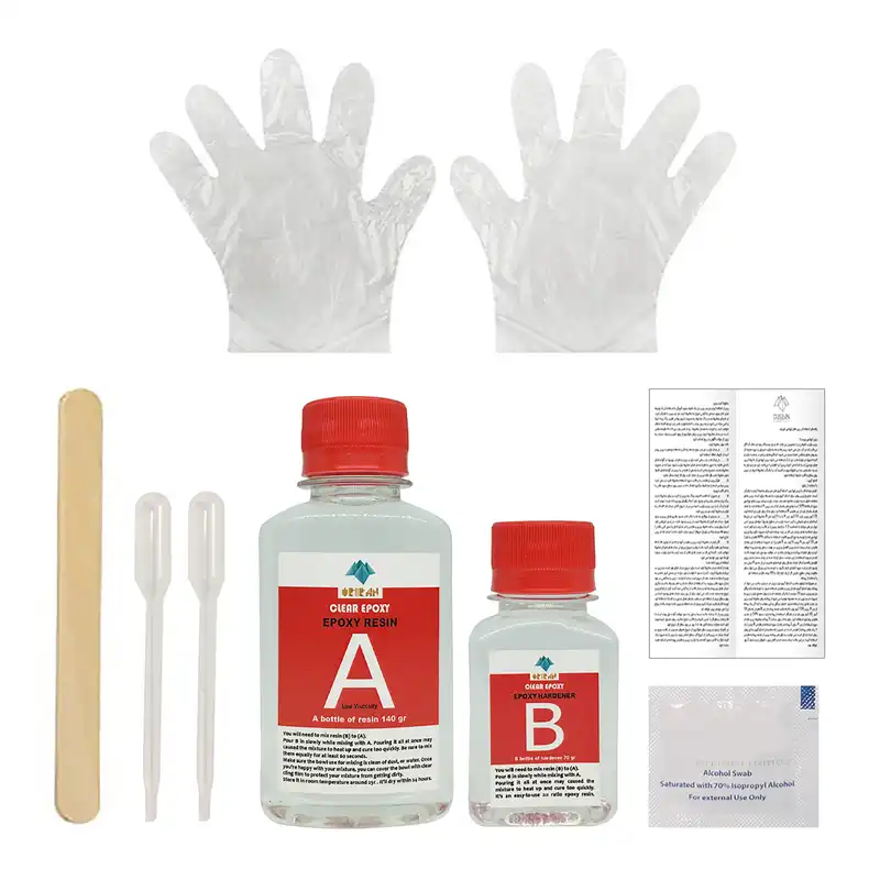 رزین اپوکسی دو جزئی اوریران کد AB-210 حجم 210 میلی لیتر مجموعه 2 عددی