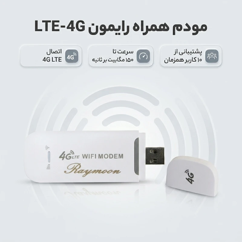 عکس شماره 2 : مودم سیمکارتی قابل حمل رایمون مدل lte-4g