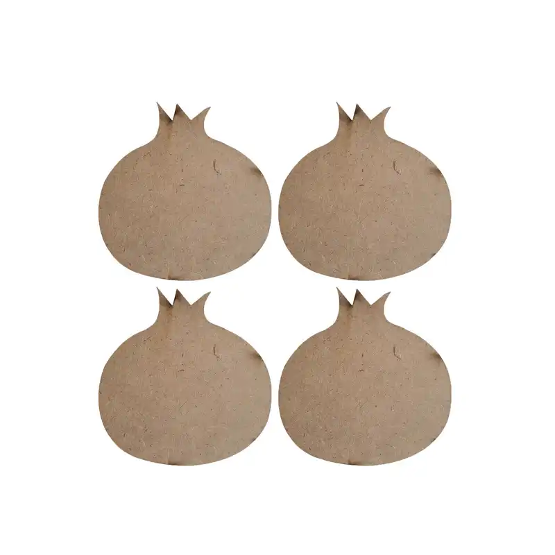 اسلایس چوبی مدل چوب خام انار بیس رنگ و رزین اپوکسی کد 01 بسته 4 عددی