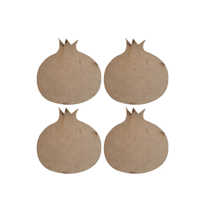 اسلایس چوبی مدل تخته چوب انار ام دی اف خام کد 03 مجموعه 4 عددی