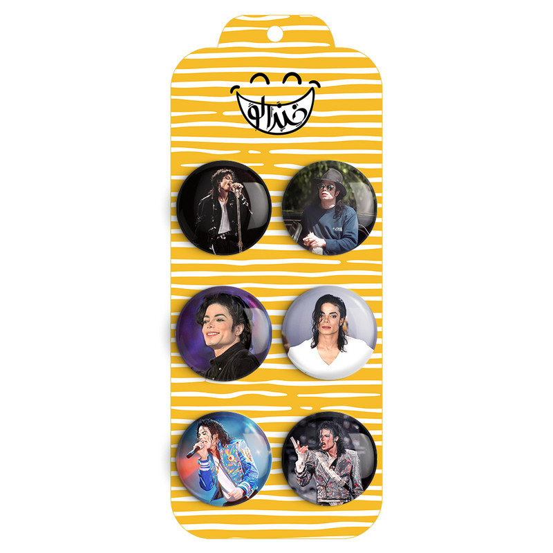 مگنت خندالو طرح مایکل جکسون Michael Jackson کد 1104A مجموعه 6 عددی