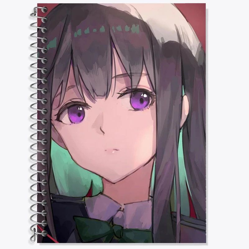 دفتر لغت 50 برگ خندالو مدل تاکینا انیمه لیکوریس ریکویل Lycoris Recoil کد 23098