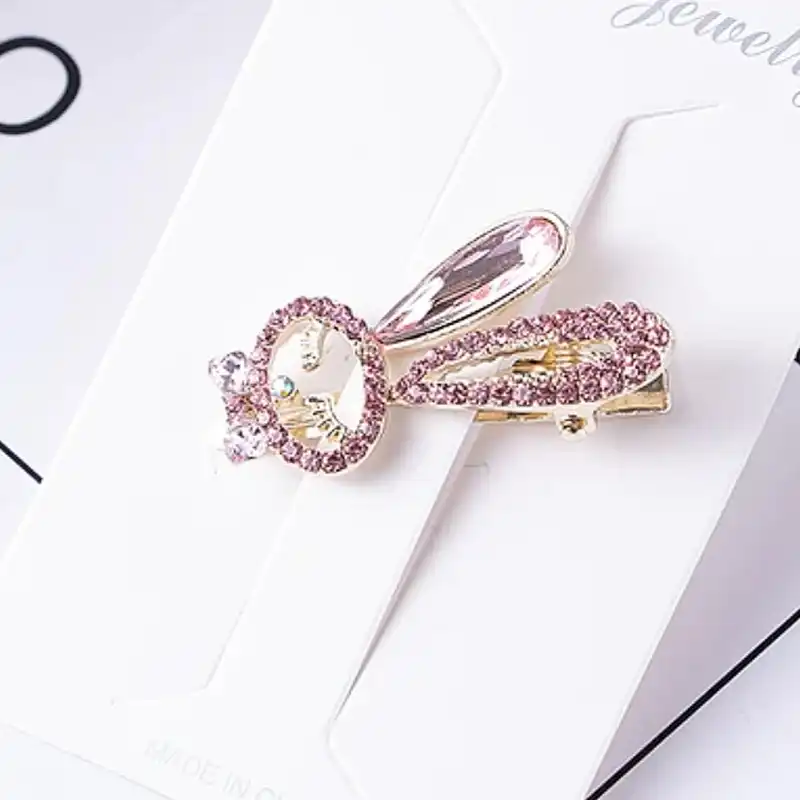 گیره مو زنانه مدل نگین دار مجلسی طرح خرگوشی کد brg 5759