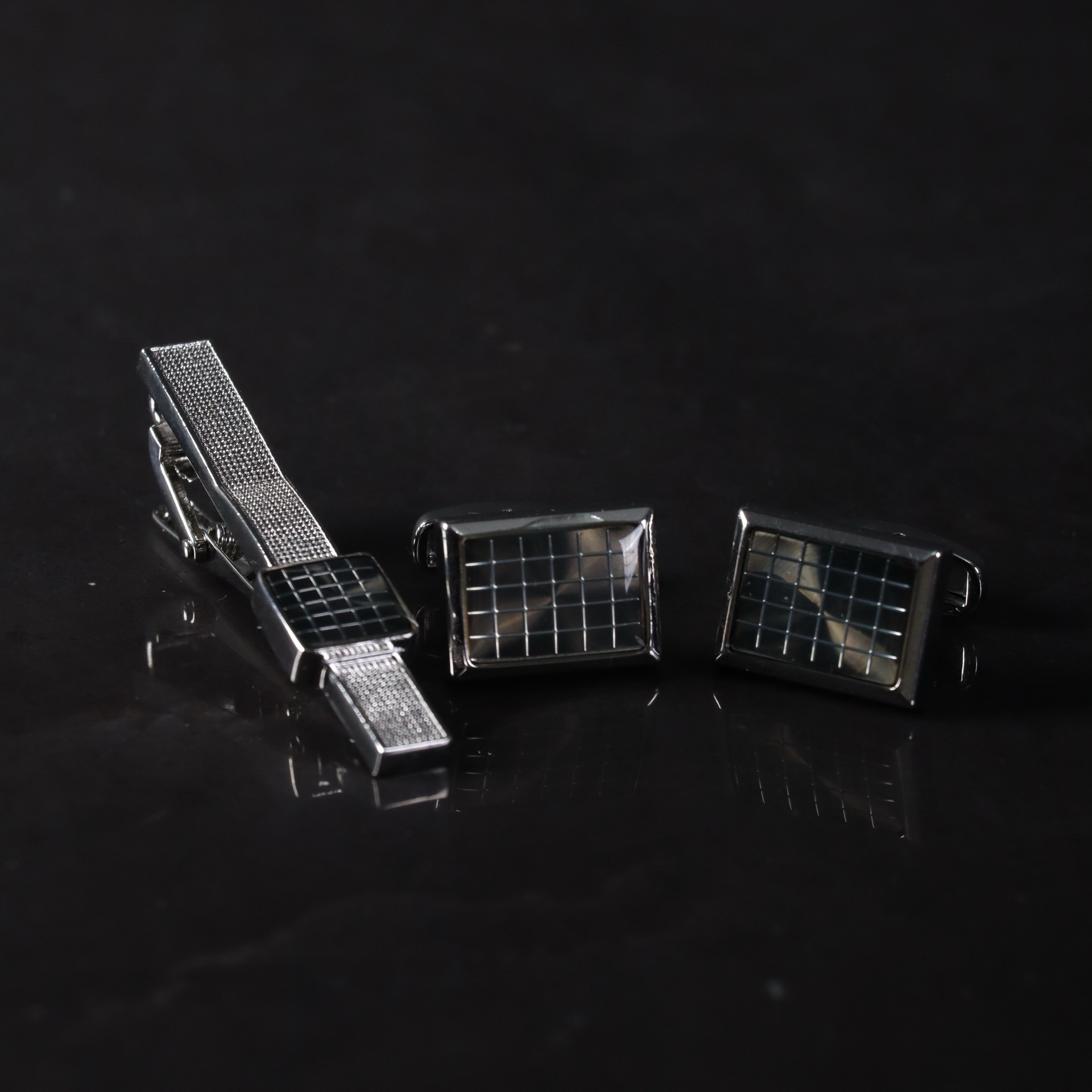 ست دکمه سردست و گیره کراوات مردانه نسن مدل S22