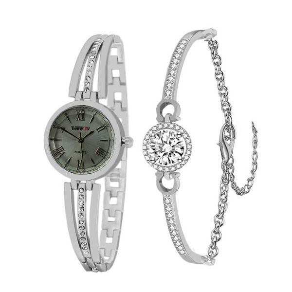 ساعت مچی عقربه ای زنانه مدل فول نگین کد NA02 به همراه دستبند