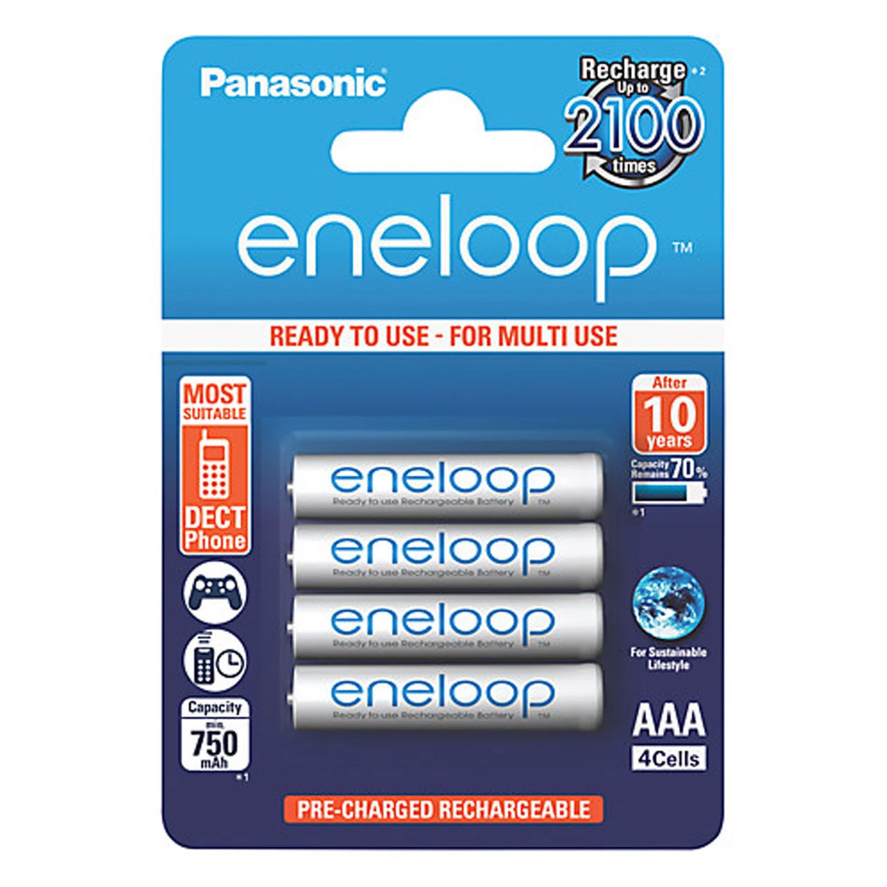 باتری نیم قلمی پاناسونیک مدل Eneloop بسته 4 عددی