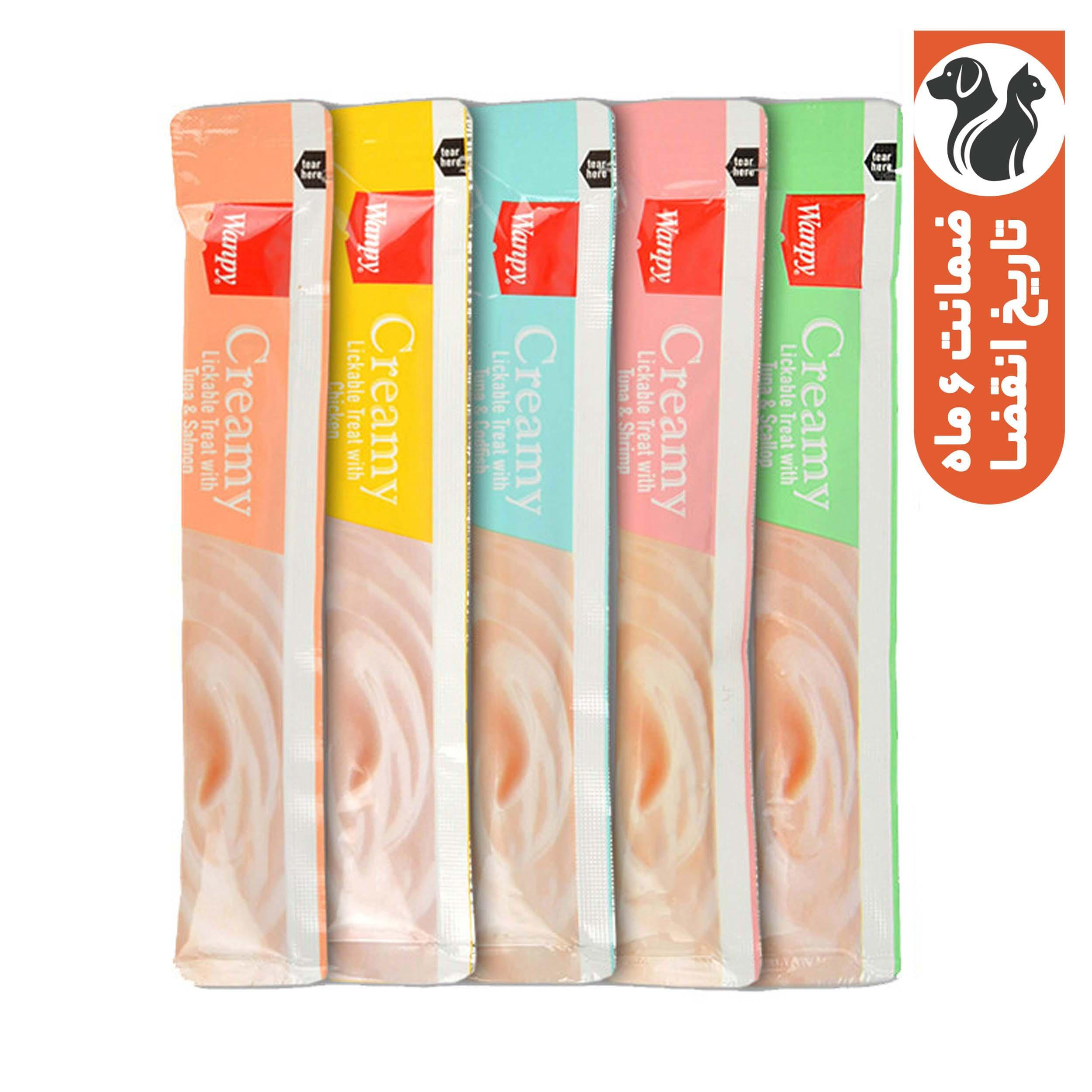 بستنی گربه ونپی مدل مالتی میکس وزن 70 گرم بسته 5 عددی