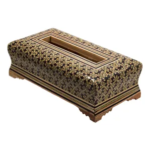 جعبه دستمال کاغذی خاتم کاری رستا طرح 14-12-101