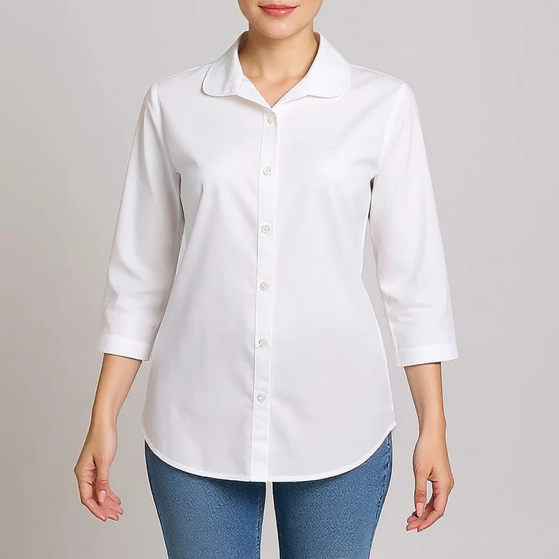 عکس شماره 2 : شومیز آستین سه ربع یقه انگلیسی زنانه مدل مارال