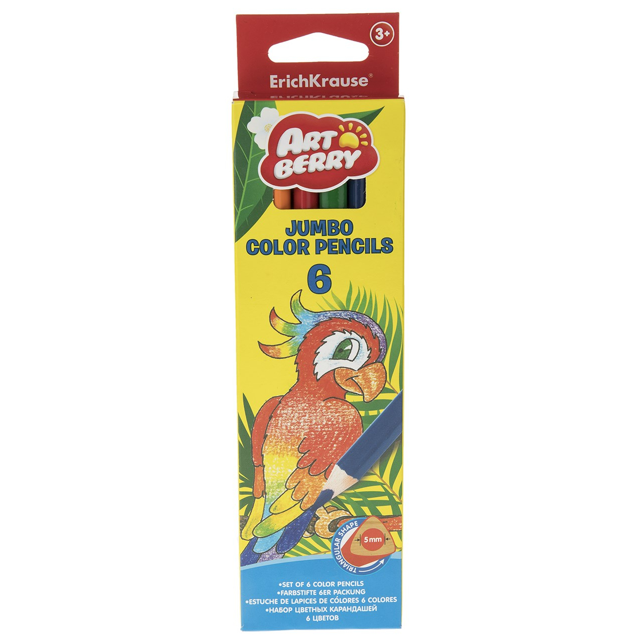 مداد رنگی 6 رنگ اریک کراوزه مدل Jumbo