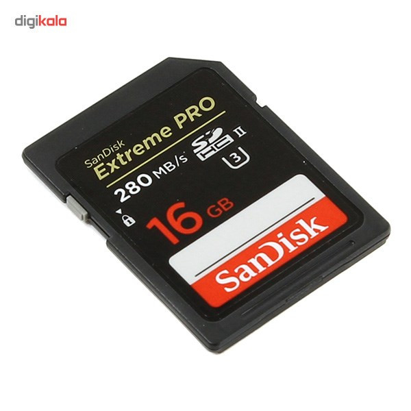 کارت حافظه SDHC سن دیسک مدل Extreme Pro کلاس 10 استاندارد UHS-II U3 سرعت 1867X 280MBps ظرفیت 16 گیگابایت