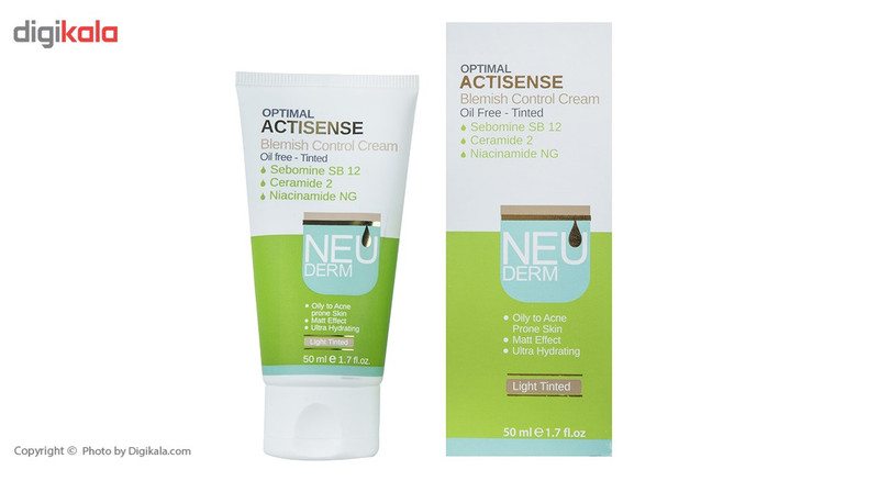 کرم رنگی پوشاننده لک نئودرم مدل Optimal Actisense حجم 50 میلی لیتر