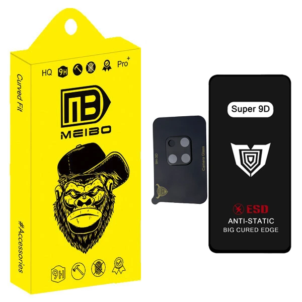 محافظ صفحه نمایش میبو مدل Super 9D Touch مناسب برای گوشی موبایل شیائومی Redmi 10c به همراه محافظ لنز دوربین