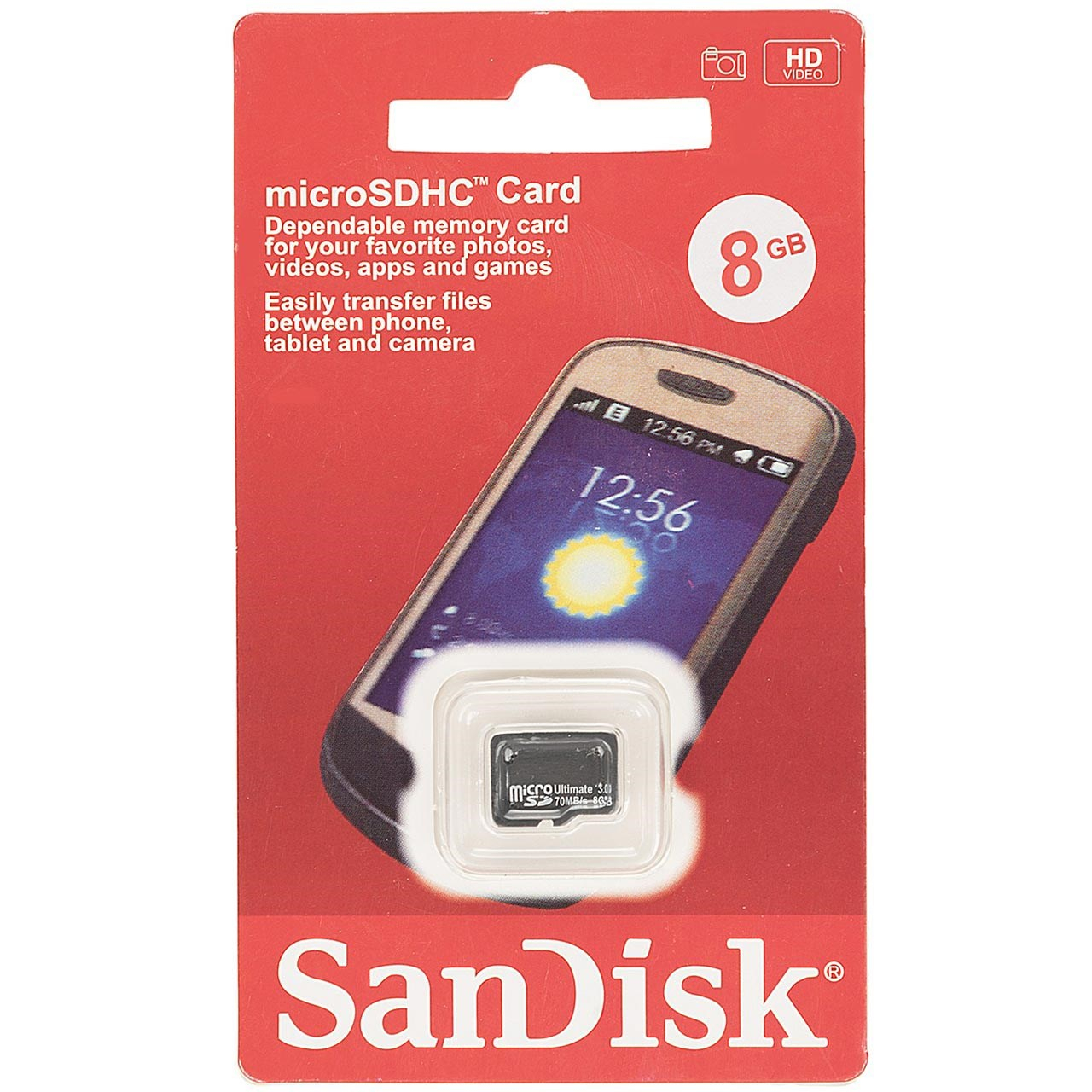 کارت حافظه microSDHC سن دیسک مدل Ultimate سرعت 70MBps ظرفیت 8 گیگابایت
