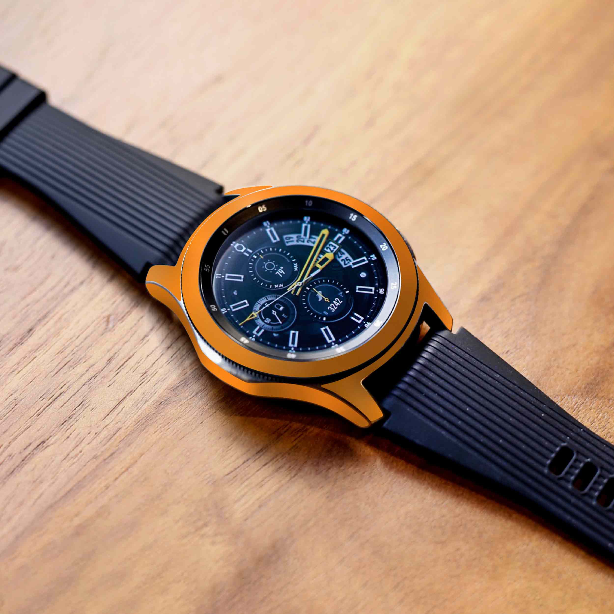 برچسب ماهوت طرح Matte-Orange مناسب برای ساعت هوشمند سامسونگ Galaxy Watch 46mm