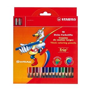 مداد رنگی 18 رنگ استابیلو مدل Trio Swano