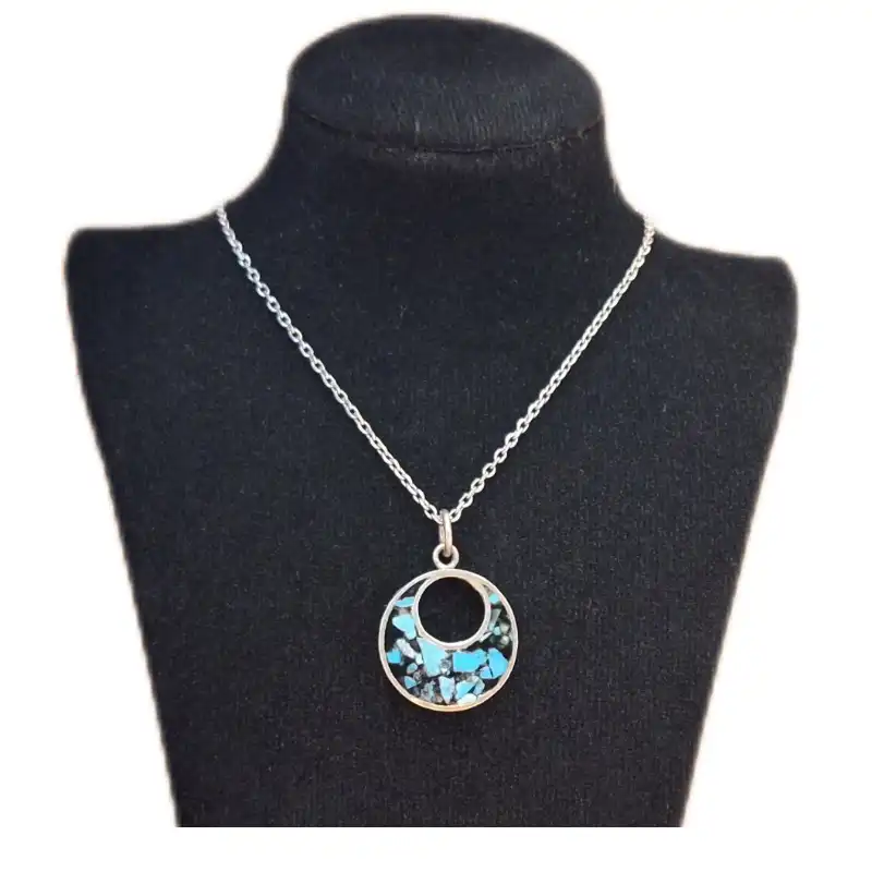 گردنبند نقره زنانه مدل فیروزه کوب کد ZIF140