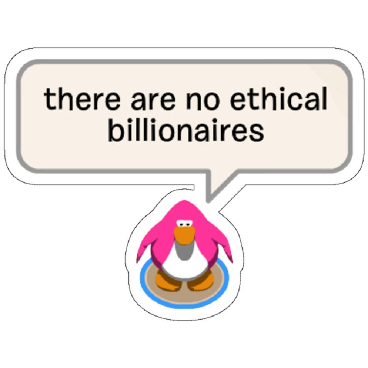 استیکر لپ تاپ مدل eat the rich penguin