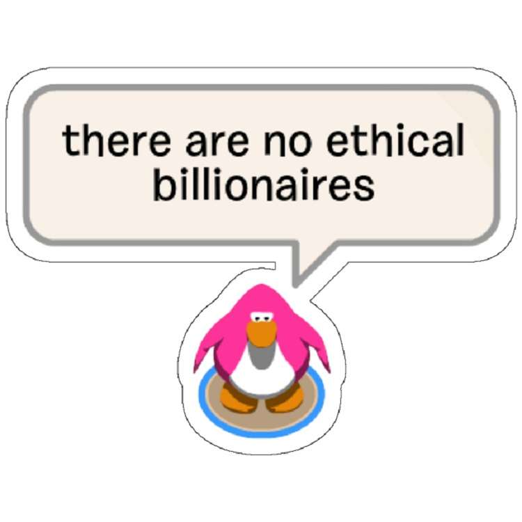 استیکر لپ تاپ مدل eat the rich penguin