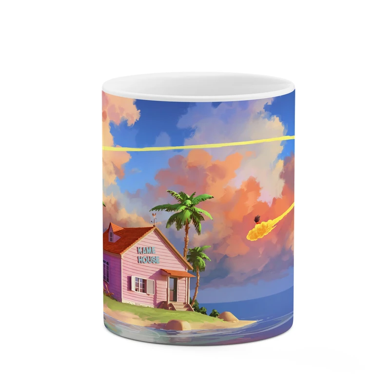 ماگ کاکتی طرح خانه وسط دریا کد mgp10818