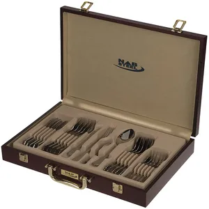 سرویس قاشق و چنگال 30 پارچه ناب استیل مدل Venice مات