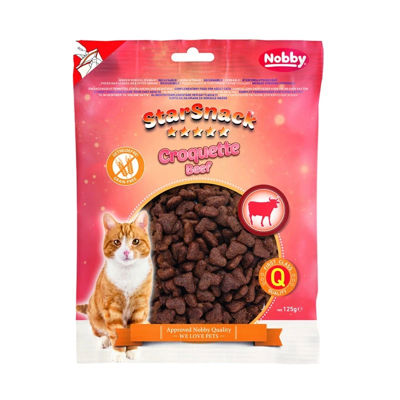 تشویقی گربه نوبی مدل StarSnack Croquette Beef با طعم گوشت گاو وزن 125 گرم