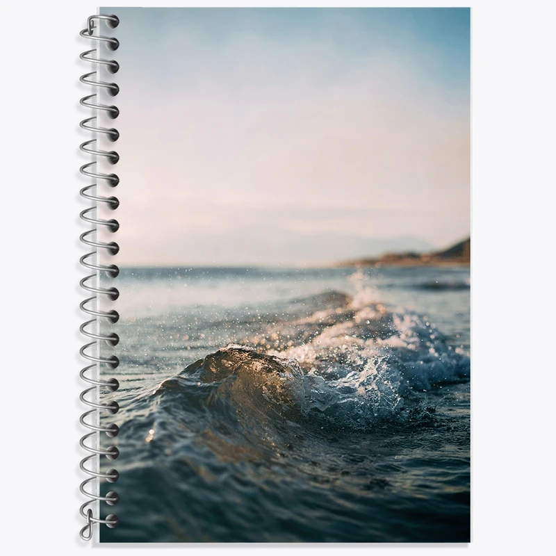 دفتر زبان 50 برگ خندالو مدل سه خط طرح موج دریا کد F1290