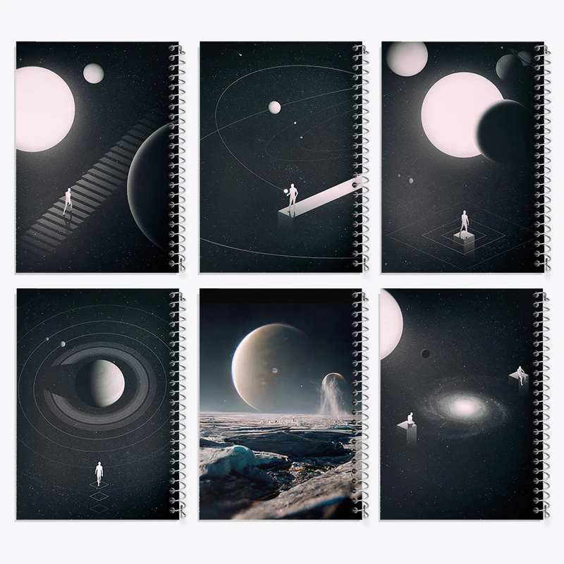 دفتر مشق 100 برگ خندالو طرح فضایی کد 862 مجموعه 6 عددی