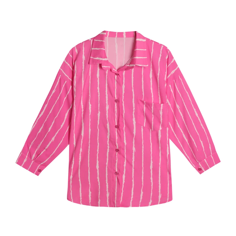 شومیز آستین بلند یقه برگردان زنانه مدل FB3421