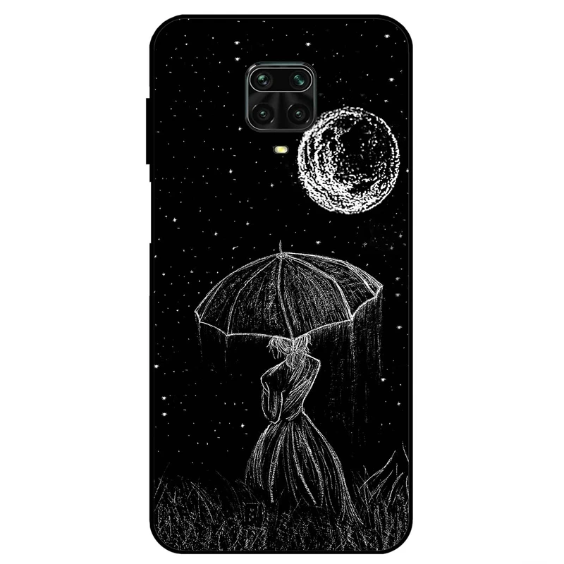 کاور مگافون طرح دختر و ماه مدل 1369 مناسب برای گوشی موبایل شیائومی Redmi Note 9S / 9 Pro / 9 Pro Max  