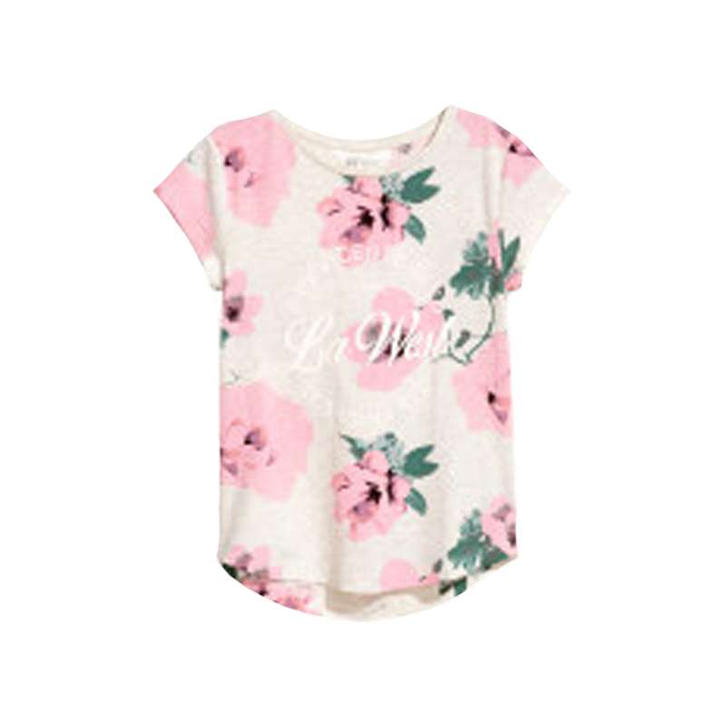 تی شرت آستین کوتاه دخترانه اچ اند ام مدل 2853