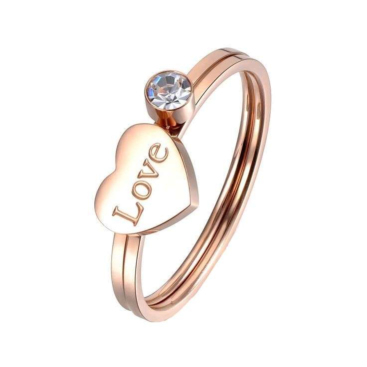 انگشتر طلا 18 عیار زنانه قیراط طرح Love کد GH3167