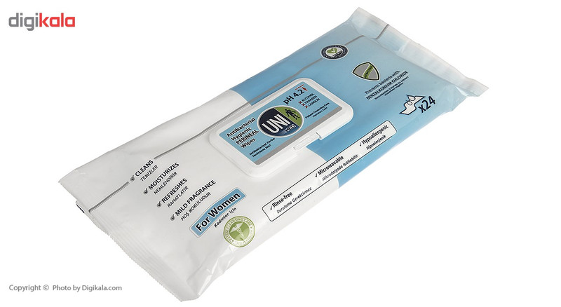 دستمال مرطوب بانوان یونی مد مدل Antibacterial Hygienic Perineal بسته 24 عددی دستمال مرطوب بانوان یونی مد مدل Antibacterial Hygienic Perineal بسته 24 عددی