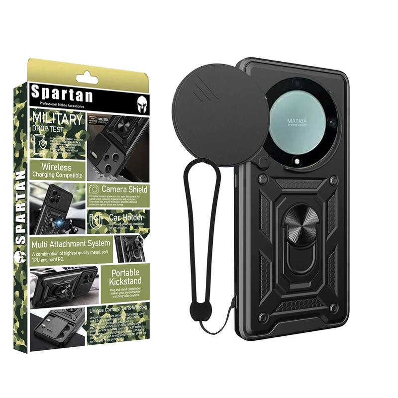 کاور اسپارتان مدل Defender ArmorStrap مناسب برای گوشی موبایل آنر Magic 5 lite / X9A به همراه بندآویز