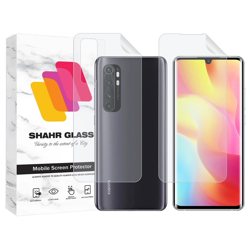  محافظ صفحه نمایش شهر گلس مدل MTNANFBSH مناسب برای گوشی موبایل شیائومی Mi Note 10 Lite به همراه محافظ پشت گوشی