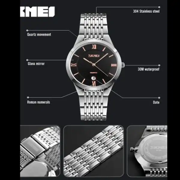 ست ساعت مچی عقربه ای زنانه و مردانه اسکمی مدل 9139B/G