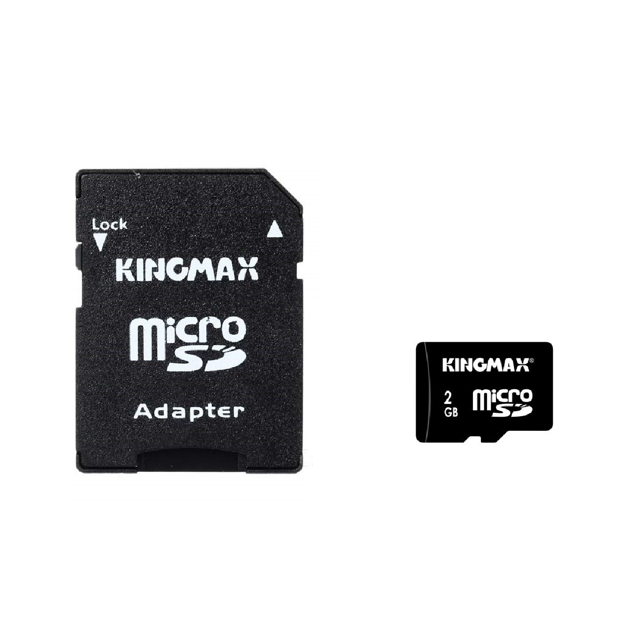 کارت حافظه microSD کینگ مکس به همراه آداپتور SD ظرفیت 2 گیگابایت