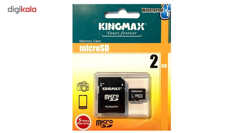 کارت حافظه microSD کینگ مکس به همراه آداپتور SD ظرفیت 2 گیگابایت
