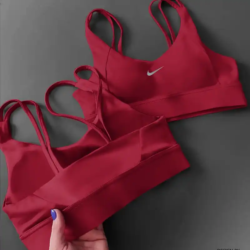 نیم تنه ورزشی زنانه مدل پد دار بدون فنر کد 4521-290P رنگ قرمز