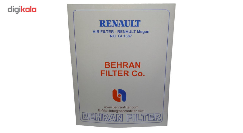 فیلتر هوا خودرو بهران فیلتر مدل GL1387 مناسب برای رنو مگان