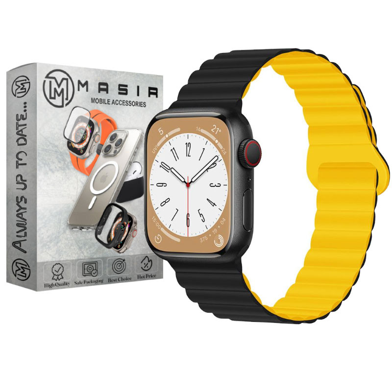  بند مسیر مدل Silicone Loop 2C Magnetic مناسب برای اپل واچ سری 1/2/3/4/5/6/7/8/9/SE/ULTRA/ULTRA 2 سایز 42/44/45/49 میلی متری