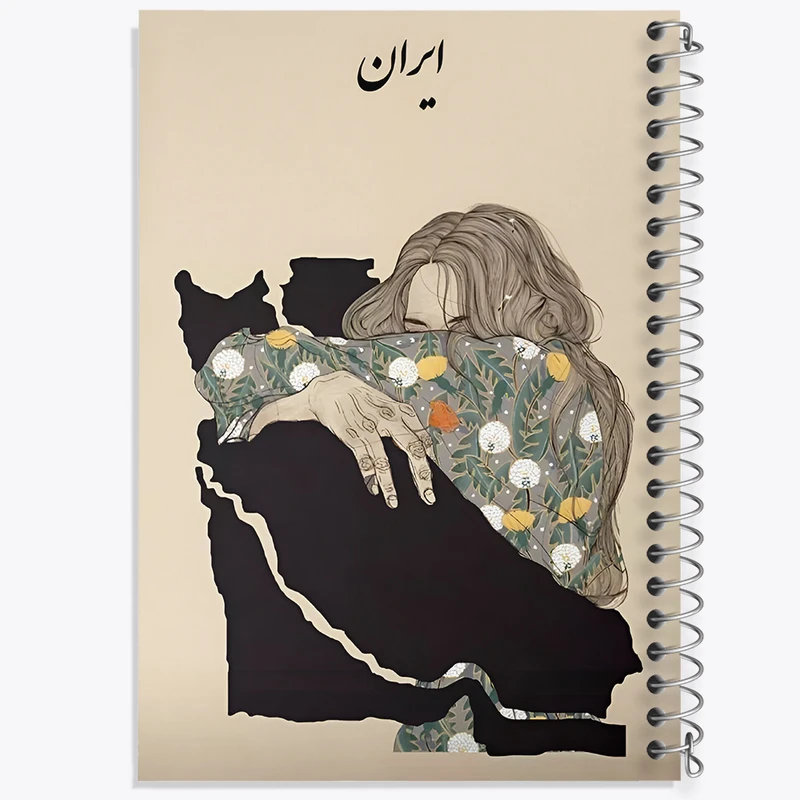 دفتر مشق 100 برگ خندالو طرح دختر و نقشه ایران کد F7639