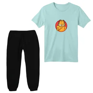 ست تی شرت آستین کوتاه و شلوار راحتی بچگانه مدل گارفیلد کد 02