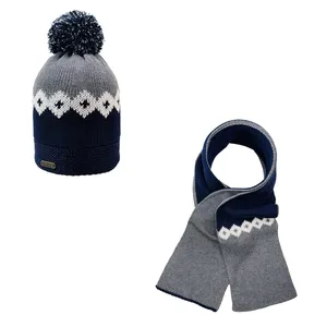 ست کلاه و شال گردن بافتنی بچگانه مدل 20106