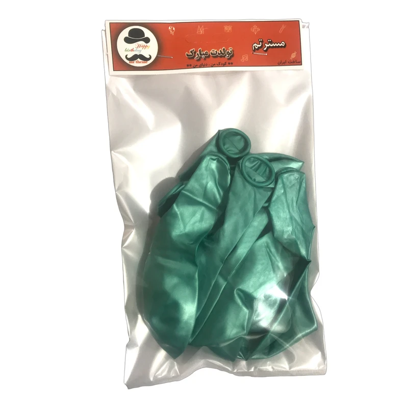 عکس شماره 6 : بادکنک کروم مسترتم طرح گرین پلاس بسته 10 عددی